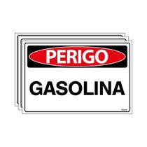 Combo 3 Placas De Sinalização Perigo Gasolina 30x20 Ecom IA - SP19 F9e