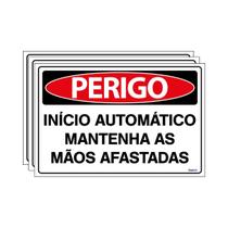 Combo 3 Placas De Sinalização Perigo Início Automático Mantenha As Mãos Afastadas 30x20 Ecom IA - SP50 F9e Combo 3 Placas De Sinalização Perigo Início Automático Mantenha As Mãos Afastadas 30x20 Ecom IA - SP50 F9e