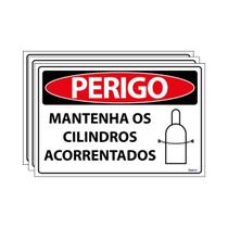Combo 3 Placas De Sinalização Perigo Mantenha Os Cilindros Acorrentados 30x20 Ecom IA - SP45 F9e Combo 3 Placas De Sinalização Perigo Mantenha Os Cilindros Acorrentados 30x20 Ecom IA - SP45 F9e