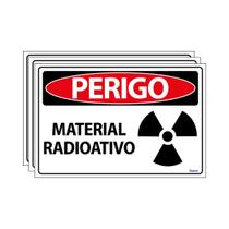 Combo 3 Placas De Sinalização Perigo Material Radioativo 30x20 Ecom IA - SP68 F9e
