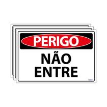 Combo 3 Placas De Sinalização Perigo Não Entre 30x20 Ecom IA - SP55 F9e