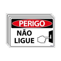 Combo 3 Placas De Sinalização Perigo Não Ligue 30x20 Ecom IA - SP138 F9e Combo 3 Placas De Sinalização Perigo Não Ligue 30x20 Ecom IA - SP138 F9e
