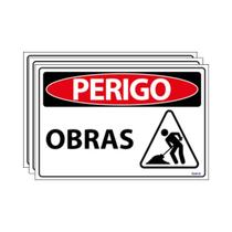 Combo 3 Placas De Sinalização Perigo Obras 30x20 Ecom IA - SP111 F9e Combo 3 Placas De Sinalização Perigo Obras 30x20 Ecom IA - SP111 F9e