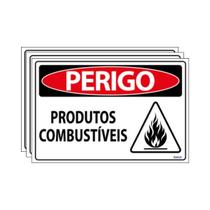 Combo 3 Placas De Sinalização Perigo Produtos Combustíveis 30x20 Ecom IA - SP124 F9e Combo 3 Placas De Sinalização Perigo Produtos Combustíveis 30x20 Ecom IA - SP124 F9e