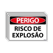 Combo 3 Placas De Sinalização Perigo Risco De Explosão 30x20 Ecom IA - SP93 F9e Combo 3 Placas De Sinalização Perigo Risco De Explosão 30x20 Ecom IA - SP93 F9e