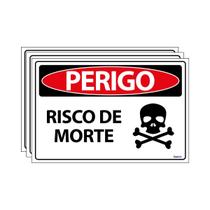 Combo 3 Placas De Sinalização Perigo Risco De Morte 30x20 Ecom IA - SP65 F9e Combo 3 Placas De Sinalização Perigo Risco De Morte 30x20 Ecom IA - SP65 F9e