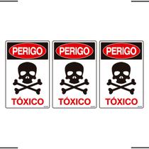Combo 3 Placas De Sinalização Perigo Tóxico 20x30 Ekomunike - S-209 F9e Combo 3 Placas De Sinalização Perigo Tóxico 20x30 Ekomunike - S-209 F9e