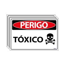 Combo 3 Placas De Sinalização Perigo Tóxico 30x20 Ecom IA - SP69 F9e