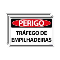 Combo 3 Placas De Sinalização Perigo Tráfego De Empilhadeiras 30x20 Ecom IA - SP66 F9e