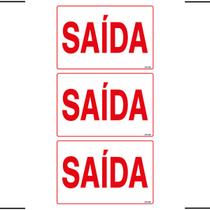Combo 3 Placas De Sinalização Saída 30x20 Ekomunike - S-213 F9e Combo 3 Placas De Sinalização Saída 30x20 Ekomunike - S-213 F9e