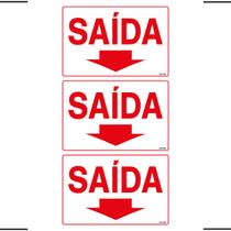 Combo 3 Placas De Sinalização Saída Com Seta Para Baixo 30x20 Ekomunike - S-213/1 F9e