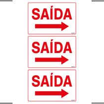 Combo 3 Placas De Sinalização Saída Com Seta Para Direita 30x20 Ekomunike - S-211 F9e Combo 3 Placas De Sinalização Saída Com Seta Para Direita 30x20 Ekomunike - S-211 F9e