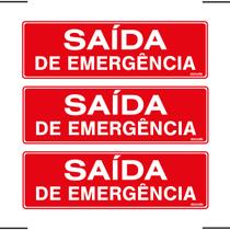 Combo 3 Placas De Sinalização Saída De Emergência 30x10 Ekomunike - S-225 F9e Combo 3 Placas De Sinalização Saída De Emergência 30x10 Ekomunike - S-225 F9e