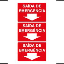 Combo 3 Placas De Sinalização Saída De Emergência 30x20 Ekomunike - X-723 F9e