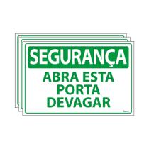 Combo 3 Placas De Sinalização Segurança Abra Esta Porta Devagar 30x20 Ecom IA - SS7 F9e Combo 3 Placas De Sinalização Segurança Abra Esta Porta Devagar 30x20 Ecom IA - SS7 F9e