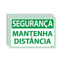 Combo 3 Placas De Sinalização Segurança Mantenha Distância 30x20 Ecom IA - SS22 F9e