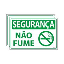 Combo 3 Placas De Sinalização Segurança Não Fume 30x20 Ecom IA - SS10 F9e