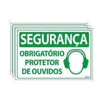 Combo 3 Placas De Sinalização Segurança Obrigatório Protetor De Ouvidos 30x20 Ecom IA - SS15 F9e Combo 3 Placas De Sinalização Segurança Obrigatório Protetor De Ouvidos 30x20 Ecom IA - SS15 F9e