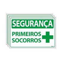 Combo 3 Placas De Sinalização Segurança Primeiros Socorros 30x20 Ecom IA - SS2 F9e