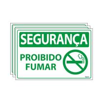 Combo 3 Placas De Sinalização Segurança Proibido Fumar 30x20 Ecom IA - SS8 F9e
