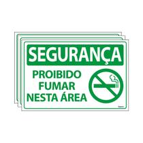 Combo 3 Placas De Sinalização Segurança Proibido Fumar Nesta Área 30x20 Ecom IA - SS9 F9e