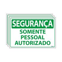 Combo 3 Placas De Sinalização Segurança Somente Pessoal Autorizado 30x20 Ecom IA - SS21 F9e Combo 3 Placas De Sinalização Segurança Somente Pessoal Autorizado 30x20 Ecom IA - SS21 F9e