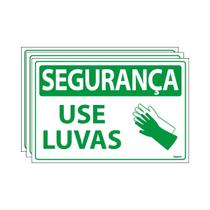 Combo 3 Placas De Sinalização Segurança Use Luvas 30x20 Ecom IA - SS14 F9e