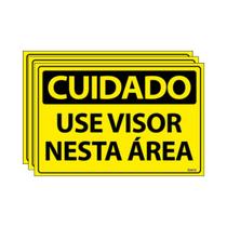 Combo 3 Placas De Sinalização Use Visor Nesta Área 30x20 Ecom IA - SC70 F9e