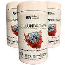 Combo 3 Pré-Treino Unbroken Reall Nutrition 450g Citarg Hmb