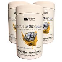 Combo 3 Pré-Treino Unbroken Reall Nutrition 450g Citarg Hmb