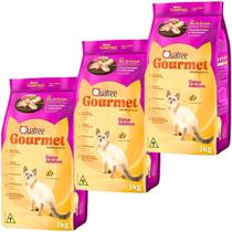 Combo 3 Quatree Gourmet Gatos Adultos Mix de Carnes - 3Kg
