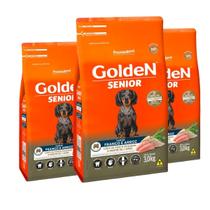 Combo 3 Ração Premier Pet Golden Fórmula Mini Bits Cães Adultos Sênior - 3kg