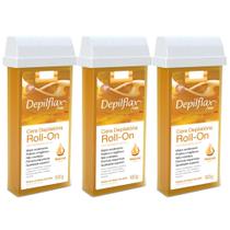Combo 3 refil cera roll on natural 100g depilação depilflax