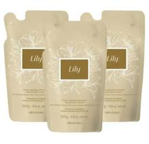 Combo 3 Refil Creme Acetinado Hidratante Desodorante Corporal Lily 250g