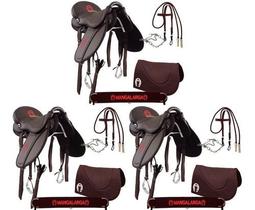 Combo 3 Selas Australianas Eco Mangalarga Soft Marrom Kit Completo