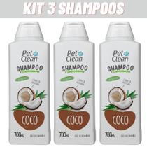 Combo 3 Shampoo e Condicionador Pet Clean 2,1L para Cães e Gatos