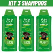Combo 3 Shampoo e Condicionador Pet Clean 2,1L para Cães e Gatos