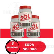 Combo 3 Soda Cáustica Sol 1kg Com Concentração 96% A 99% - Estrela