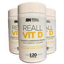 Combo 3 Suplemento Vitamina D K2 Reall Nutrition 120 Caps