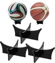 Combo 3 Suportes de Bola Portátil em Acrílico na cor Preta