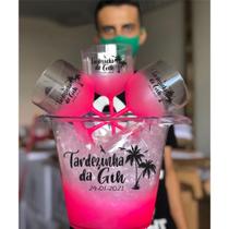 Combo 3 taças de gin 580ml degradê + 1 balde de gelo 5 L acrílico personalizados