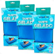 Combo 3 Tapete Gelado Mypetone 50x65 Tamanho Médio para Cães - Azul Combo 3 Tapete Gelado Mypetone 50x65 Tamanho Médio para Cães - Azul