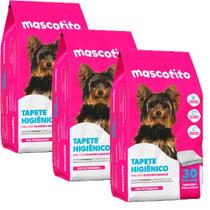 Combo 3 Tapetes Higiênicos Mascotito 60x55cm C/30 Unidades Combo 3 Tapetes Higiênicos Mascotito 60x55cm C/30 Unidades