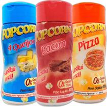 Combo 3 Temperos Pipoca Popcorn Sabores 4 Queijos, Pizza E