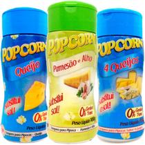 Combo 3 Temperos Pipoca Popcorn Sabores 4 Queijos, Queijo E