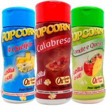 Combo 3 Temperos Pipoca Popcorn Sabores 4 Queijos, Tomate E