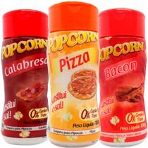 Combo 3 Temperos Pipoca Popcorn Sabores Calabresa, Pizza E