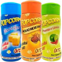 Combo 3 Temperos Pipoca Popcorn Sabores Manteiga, Molho