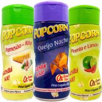 Combo 3 Temperos Pipoca Popcorn Sabores Parmesão E Alho,