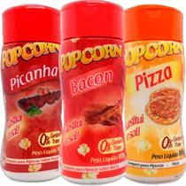 Combo 3 Temperos Pipoca Popcorn Sabores Picanha, Pizza E